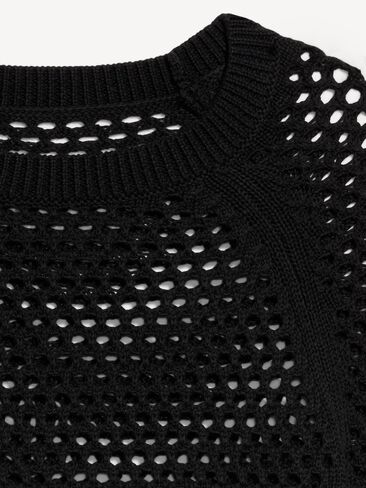 Old Navy Seaside Cotton Open-Knit Raglan Sweater - Black Jack in Saudi Arabia