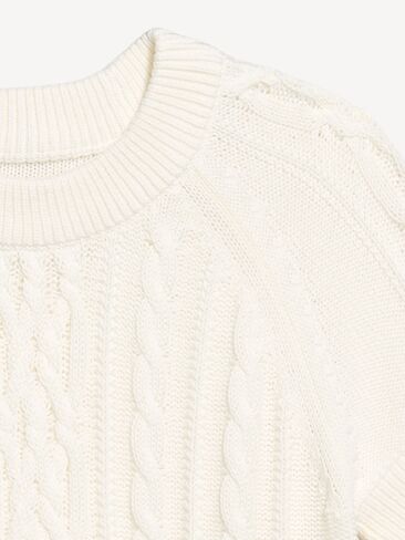Old Navy Seaside Cotton Short-Sleeve Cable-Knit Cropped Sweater - Sea Salt in Kuwait