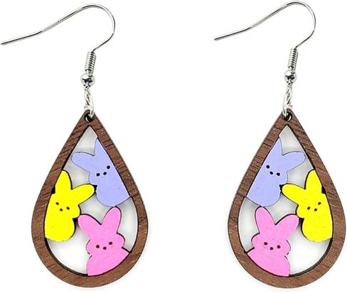 Todu Easter Earrings Cute Bunny Egg Rabbit Drop Colorful Flower Animal Dangle Spring Earrings Holiday Jewelry Gift For Women in Saudi Arabia