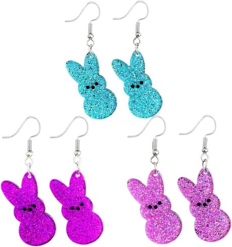 Todu Easter Earrings Cute Bunny Egg Rabbit Drop Colorful Flower Animal Dangle Spring Earrings Holiday Jewelry Gift For Women in Saudi Arabia