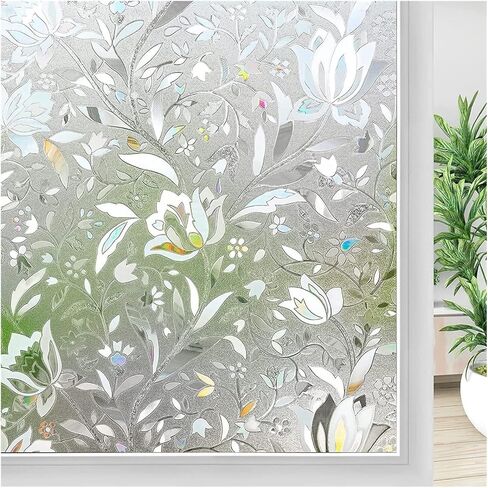 Window Clings Window Privacy Film Home Decoration Rainbow Window Film Static Sticker Color Glass Film Heat Insulation Window Sticker Privacy Window Film(B,60X200 CM) in Saudi Arabia