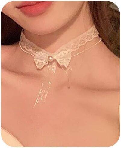 YRlilicc Lace Choker Necklace Steampunk Black Crystal Tassel Choker Necklace Sexy Costume Party in Saudi Arabia