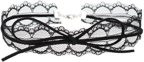 YRlilicc Lace Choker Necklace Steampunk Black Crystal Tassel Choker Necklace Sexy Costume Party in Saudi Arabia