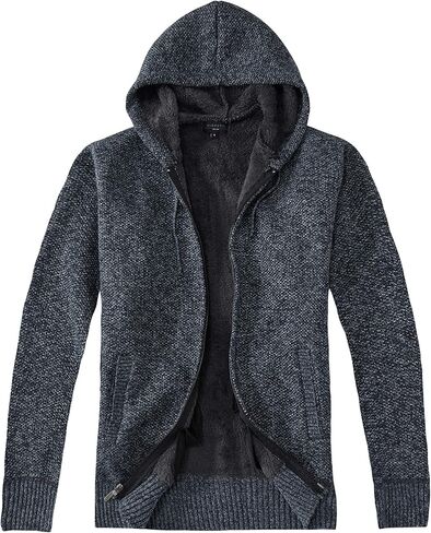 Gioberti Men's Full Zip Knitted Regular Fit Hoodie with Sherpa Lining in Saudi Arabia