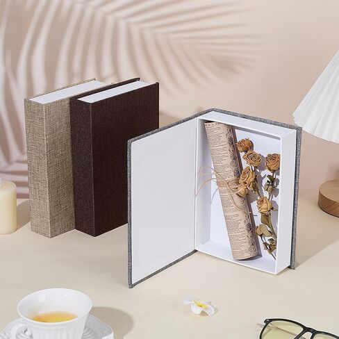 PH PandaHall 3 عبوات من صناديق الكتب المزيفة مقاس 8.6 × 6 بوصة مجموعة صندوق كتب مزخرفة 3 ألوان لتخزين المزرعة وكتب خيش صناعية لديكور الرف على الطاولة وعيد الميلاد وعيد الشكر وديكور المنزل in Saudi Arabia