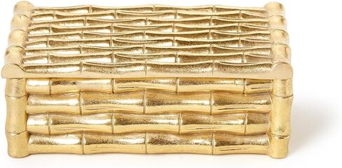 Two's Company Gold Bamboo Box with Velvet Lining, 6.75-Inch, Resin in Saudi Arabia