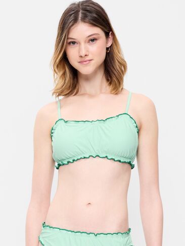 Old Navy Scoop-Neck Ruffle Swim Top - PALO VERDE in Saudi Arabia