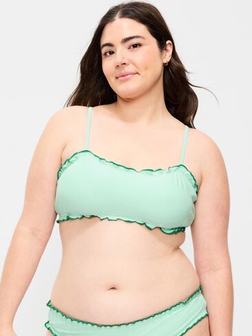 Old Navy Scoop-Neck Ruffle Swim Top - PALO VERDE in Saudi Arabia