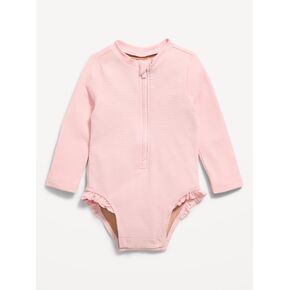 Old Navy Long-Sleeve Rashguard Swim One-Piece for Baby - Pink Sky in Kuwait