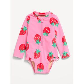 Old Navy Long-Sleeve Rashguard Swim One-Piece for Baby - Strawberry in Kuwait