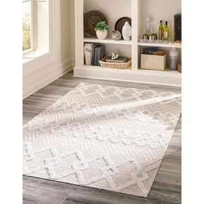 Rugs.com سجادة مجموعة Sabrina Soto Casa - سجادة عالية باللون البيج مقاس 8 × 10 بوصة مثالية لغرف المعيشة وغرف الطعام الكبيرة ومخططات الأرضيات المفتوحة in Saudi Arabia