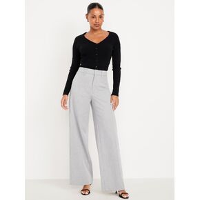 Old Navy High-Waisted Pixie Super Wide-Leg Pants - Light Heather Gray in Saudi Arabia
