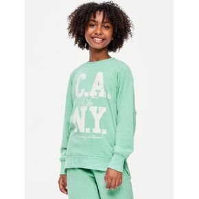 Old Navy Oversized Long-Sleeve Graphic Tunic Sweatshirt for Girls - PALO VERDE in Kuwait