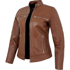 Womens Leather Jacket - Real Lambskin Motorcycle Style Leather Jackets For Women in Kuwait