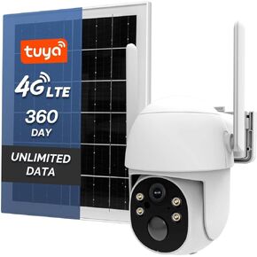 Moes 4G LTE Cellular Solar Security Camera ، Free LifeTime Free Unlimited Data 2K مراقبة لاسلكية في الهواء الطلق ، رؤية ليلية ملونة ، مستشعر حركة PIR ، بطاقة VSIM المدمجة ، تخزين 32 جيجابايت in Kuwait
