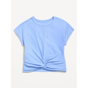 Old Navy CloudMotion Short-Sleeve Front-Knot T-Shirt for Girls - Flax Flower in Kuwait