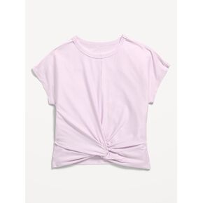 Old Navy CloudMotion Short-Sleeve Front-Knot T-Shirt for Girls - Lilac Ice in Kuwait