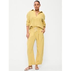 Old Navy High-Waisted Crinkle Gauze Wide-Leg Barrel Pants - Sandstorm in Saudi Arabia