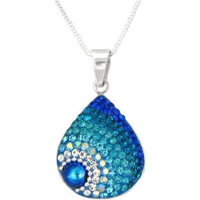 Mosaico Petite Dew Drop Pendant, Handcrafted Rainbow Crystal Necklace, 925 Sterling Silver Artisan Jewelry, Mexican Handmade Pendant for Women in Saudi Arabia