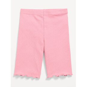 Old Navy Ribbed Lettuce-Edge Biker Shorts for Girls - Pressed Flower in Saudi Arabia