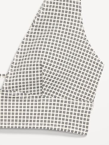 Old Navy Pique Longline Bikini Swim Top - Black/White Gingham in Saudi Arabia