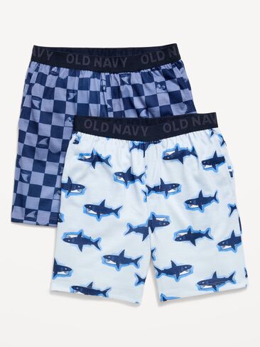 مجموعة من قطعتين من شورتات البيجامة الجيرسيه المطبوعة من Old Navy للأولاد - أسماك القرش in Kuwait