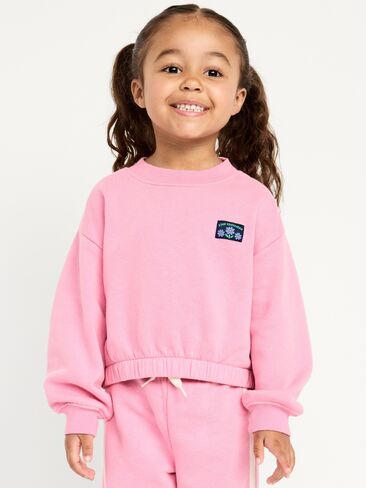 Old Navy Balloon-Sleeve Sweatshirt for Toddler Girls - HYDRANGEA PINK in Saudi Arabia