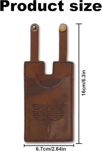 محفظة Lyreh Western Boot، محفظة جلدية غربية عصرية لعام 2025، حامل بطاقات ائتمان رفيع للغاية للنساء (بني) in Kuwait