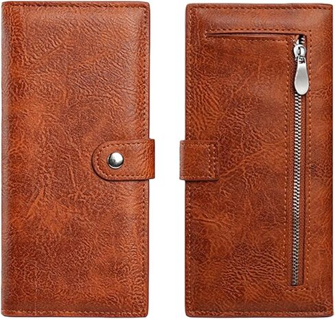 Bakurok Womens Wallet RFID Slim Wallet for Women Thin Ladies Card Holder Leather Bifold Clutch with ID Window Zipper Pocket in Kuwait