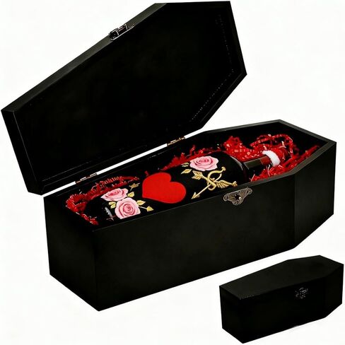 صندوق هدايا MONDRAME Coffin Wine، صندوق مجوهرات قوطي، حقيبة تخزين قوطية، صندوق عتيق متعدد الوظائف لديكور الهالوين، هدايا الحفلات، القوطي، الدمية، نعش الحيوانات الأليفة... in Saudi Arabia