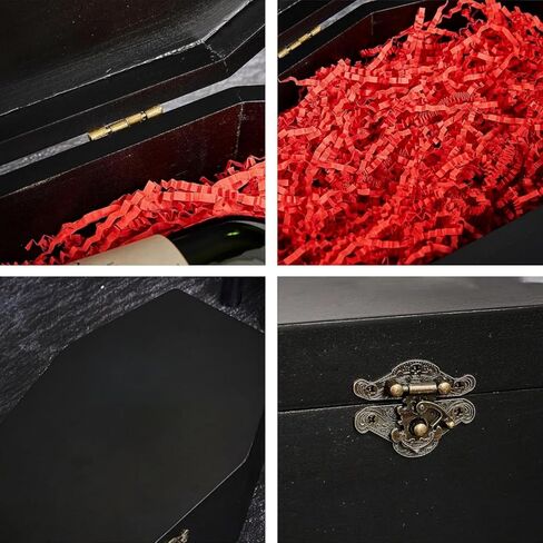 صندوق هدايا MONDRAME Coffin Wine، صندوق مجوهرات قوطي، حقيبة تخزين قوطية، صندوق عتيق متعدد الوظائف لديكور الهالوين، هدايا الحفلات، القوطي، الدمية، نعش الحيوانات الأليفة... in Saudi Arabia