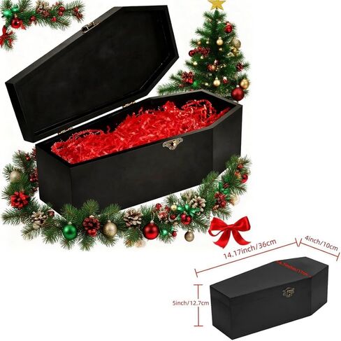 صندوق هدايا MONDRAME Coffin Wine، صندوق مجوهرات قوطي، حقيبة تخزين قوطية، صندوق عتيق متعدد الوظائف لديكور الهالوين، هدايا الحفلات، القوطي، الدمية، نعش الحيوانات الأليفة... in Saudi Arabia