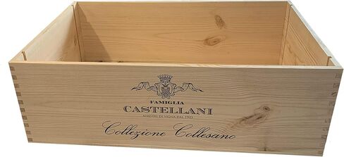 CASTELLANI 1x صندوق نبيذ إيطالي مزخرف - صندوق كرم خشبي (قياسي 12 زجاجة) - بدون غطاء - تخزين ريفي، DIY، زارع أو ديكور زفاف in Saudi Arabia