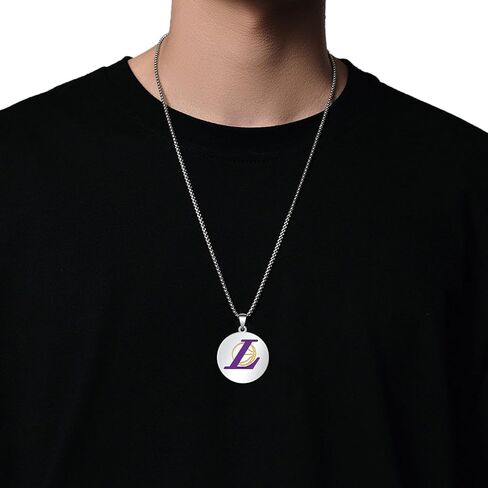 قلادة CRAEEYFAM Laker للرجال والنساء قلادة كرة السلة مجوهرات يوم اللعبة لتتناسب مع قلادة كرة السلة Laker Jersey لمحبي المتحمسين in Saudi Arabia