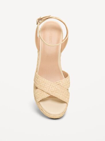 Old Navy Raffia Platform Sandals for Women - Totally Natural in Saudi Arabia