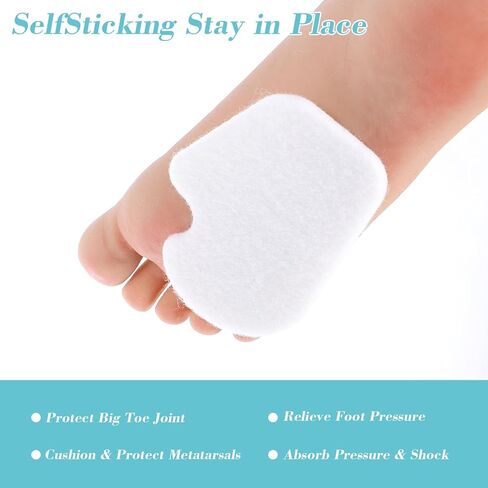 YBEATY 20 Pcs Metatarsal Feet Pads Felt Foot Sesamoiditis Pad Small Feet Dancers Cushion Comfort Dancing Pain Relief Pads Thick Self Adhesive Support Cushion for Women Men in Saudi Arabia