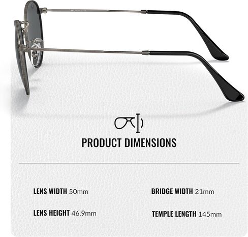 نظارات شمسية من Ray-Ban RB3447 ذات شكل دائري معدني عتيق للرجال والنساء مع مجموعة نظارات RAYBAN الرسمية in Saudi Arabia