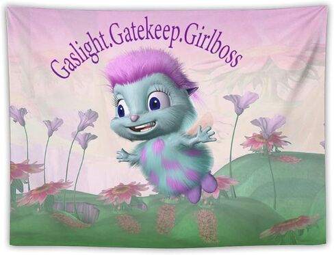 Wikkasseir Bibble Gaslight Gatekeep Girlboss نسيج لغرفة النوم، والمسكن الجامعي والفصول الدراسية ديكور 30 ​​"× 40"، مضحك ميمي الجدار المفروشات معلقة لهدايا عيد الميلاد in Kuwait