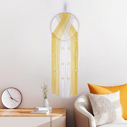 eobtain boho macrame الجدار شنقا اليدوية حلم الماسك الوردي والأبيض المنسوجة نسيج الجدار ديكور زاك شرابة جدار الفن البوهيمي ديكور المنزل لغرفة النوم غرفة المعيشة، هدايا للفتيات امرأة أمي in Kuwait