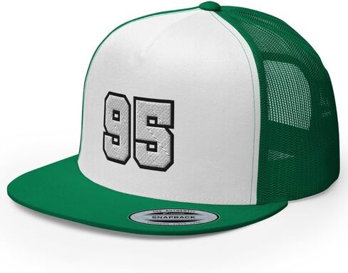 RIVEMUG Team Number 95 Embroidered Trucker Hat Flat Bill High Crown Adjustable Baseball Cap in Saudi Arabia