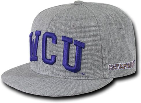 Western Carolina University Catamounts NCAA Flat Bill Heather Gray Snapback Baseball Cap Hat in Kuwait