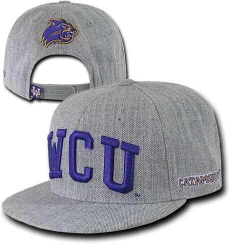 Western Carolina University Catamounts NCAA Flat Bill Heather Gray Snapback Baseball Cap Hat in Kuwait