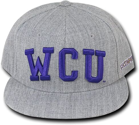 Western Carolina University Catamounts NCAA Flat Bill Heather Gray Snapback Baseball Cap Hat in Kuwait