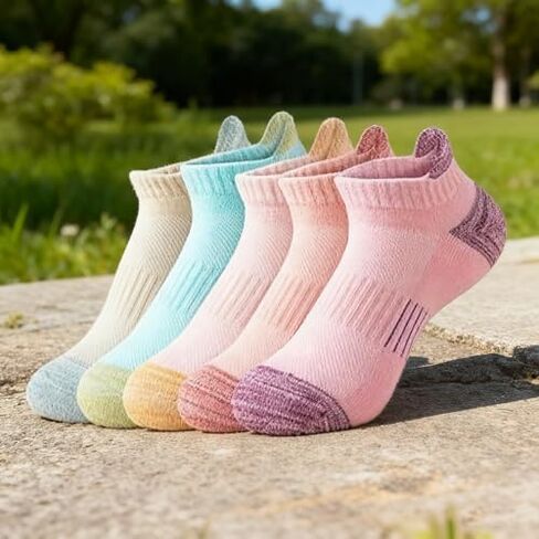 5 Pairs of Women's Low Cut anti Slip Casual Sports Invisible Socks Compression Running Socks - Comfortable and Breathable in Saudi Arabia