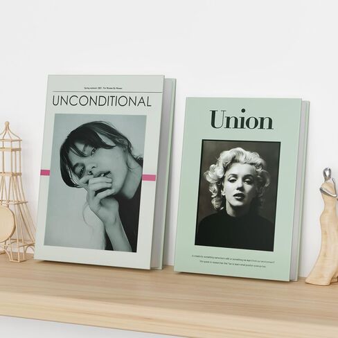 Decorative Books, Set of 2 Elegant Fake Book with Artificial Eucalyptus for Home Decor- Enhance Coffee Table, Bookshelf, Entryway, Mantel Decor-Beautiful Faux Books for Photo Storage, or Keepsake Box in Saudi Arabia