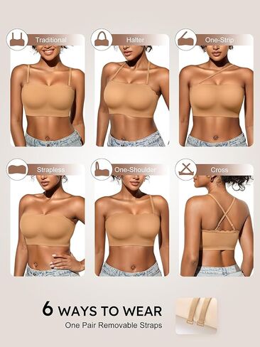حمالات صدر بدون حمالات للنساء - حمالة صدر غير مبطنة S-XL للشكل الطبيعي، حمالة صدر لاسلكية قابلة للسحب، حمالة صدر مريحة بدون خياطة بدون سلك داخلي in Kuwait