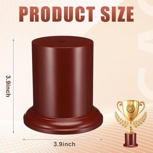 Chunful 1 Pack 3.94 x 3.94 Cherry Wood Base Trophy Base DIY Round Stand فارغ للجوائز الجوائز الجوائز التماثيل الكؤوس عرض موقف الناهض in Kuwait