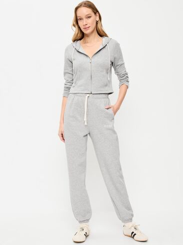 Old Navy Extra High-Waisted Logo Sweatpants - Heather Gray in Saudi Arabia