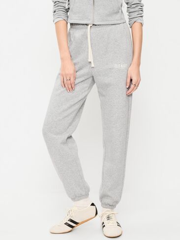 Old Navy Extra High-Waisted Logo Sweatpants - Heather Gray in Saudi Arabia