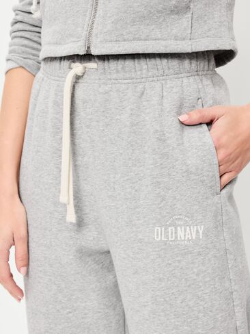 Old Navy Extra High-Waisted Logo Sweatpants - Heather Gray in Saudi Arabia